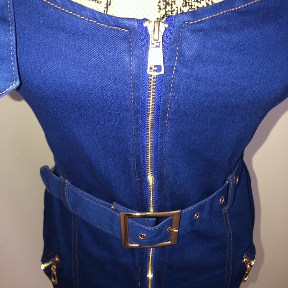 Denim zip up jeans dress - Picture 7 of 8